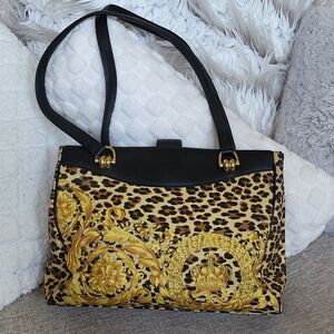GIANNI VERSACE BAROQUE LEOPARD SHOULDER..Authentic..